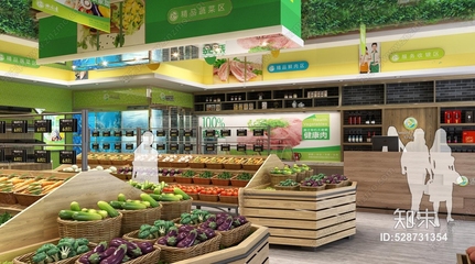 现代生鲜店水果蔬菜 干货 冷冻柜蔬菜店 农产品 门头3D模型下载