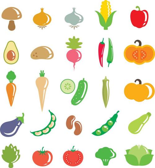 彩色卡通蔬菜图标图片