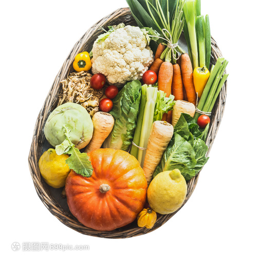 各种机蔬菜原料托盘中,白色背景上分离低碳水化合物蔬菜清洁机农场蔬菜健康的食物当地市场产品收获的蔬菜